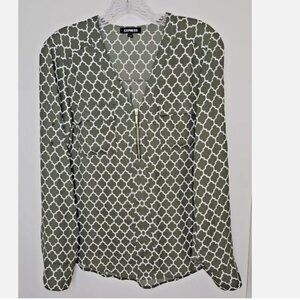 Women's Express Long Sleeve Zip Front Blouse - Size Small